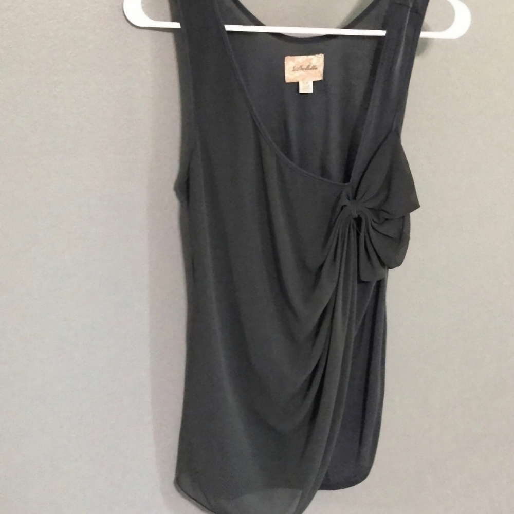 Anthropologie Black Asymmetrical Draped Blouse